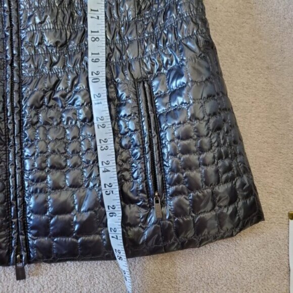 NWT Spanner Gun Metal Sci-Fi Cyberpunk Quilted Moto Zip Metallic Jacket L - Picture 5 of 7